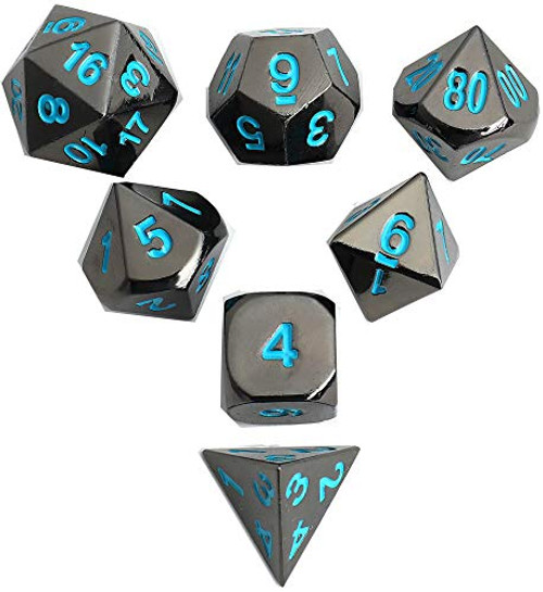 DND Metal Game Dice Set White with Rainbow Edge and Number 7pcs Set for Dungeons and Dragons RPG MTG Table Games D4 D6 D8 D10 D12 D20 DND Metal Game Dice Set White with Rainbow Edge and Number 7pcs Set for Dungeons and Dragons RPG MTG Table Games D4 D6 D8 D10 D12 D20