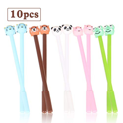 10 Pcs Animal gel pen Black Ink Ballpoint Writing Pen Gel Pen Set Plastic Creative Gel Pens Kawaii pen Cute pens Gel pen Fun pens Perfect for School Office Family use School Supplies Gift Set