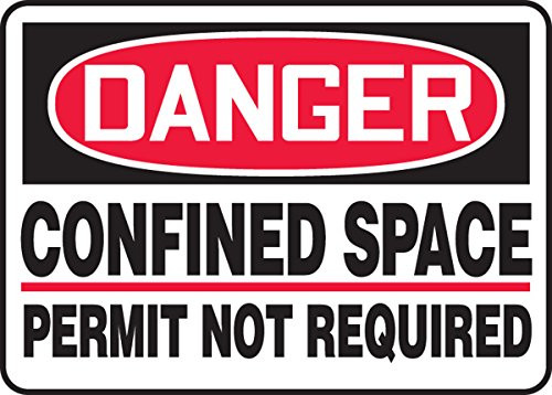 Accuform MCSP057VS Adhesive Vinyl Sign, Legend "DANGER Confined Space Permit Not Required", 7" Length x 10" width x 0.004" Thickness, Red/black On White, 7" Height, 10" Wide, 7" Length, Vinyl, 7" x 10" Accuform MCSP057VS Adhesive Vinyl Sign, Legend "DANGER Confined Space Permit Not Required", 7" Length x 10" width x 0.004" Thickness, Red/black On White, 7" Height, 10" Wide, 7" Length, Vinyl, 7" x 10"