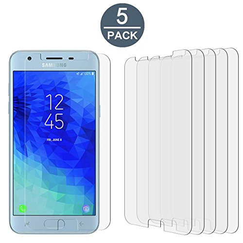 Samsung Galaxy J3 2018 / J3 Prime 2 / j3 Express Prime 3 / Amp Prime 3 Screen Protector Film, [5 Pack] High Defintion Ultra Clear Screen Protector for Galaxy J3 2018 [Not Glass]