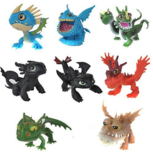 How to Train Your Dragon 8 pcs Action Figures Set: Toothless Night Fury Nadder