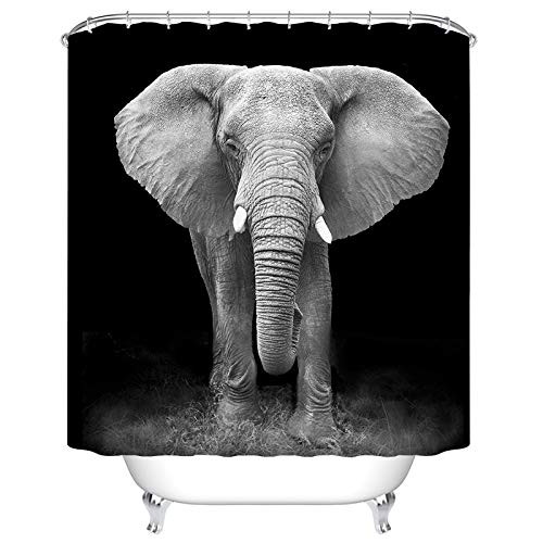 BEEBEE Elephant Shower Curtain for Bathroom Shower Curtain Set with Hooks Polyester Fabric 72 x 72 inches BEEBEE Elephant Shower Curtain for Bathroom Shower Curtain Set with Hooks Polyester Fabric 72 x 72 inches