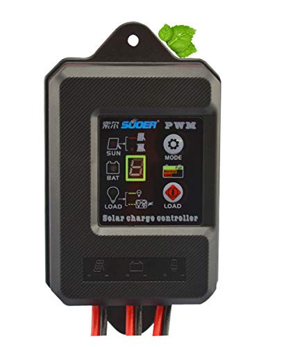 10A Waterproof Solar Charge Controller PWM Solar Panel Regulator for 12V/24V Solar Charging