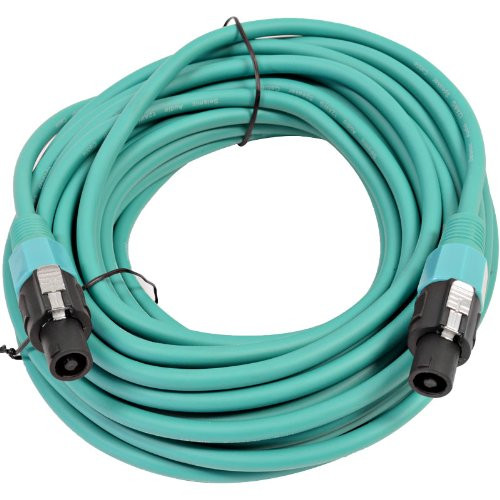 Seismic Audio - TW12S50Green - 12 Gauge 50 Foot Green Speakon to Speakon Professional Speaker Cable - 12AWG 2 Conductor Speaker Cable