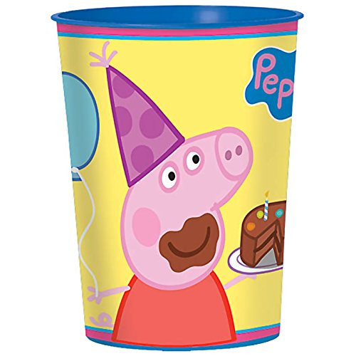 12X Peppa Pig Plastic 16 Ounce Reusable Keepsake Favor Cup ( 12 Cups )