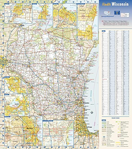 Wisconsin State Wall Map - 18.5" x 20.75" Matte Plastic
