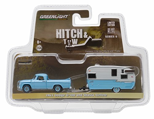 1963 Dodge D-100 and Shasta 15 Airflyte Hitch & Tow Series 6 1/64 by Greenlight 32060A