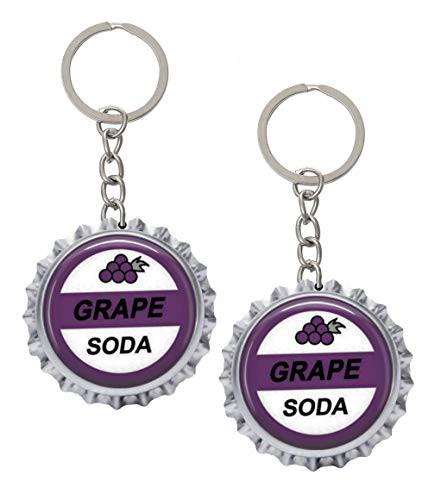 2 Grape Soda Crown Bottle Cap Key Chains Inspired by Up