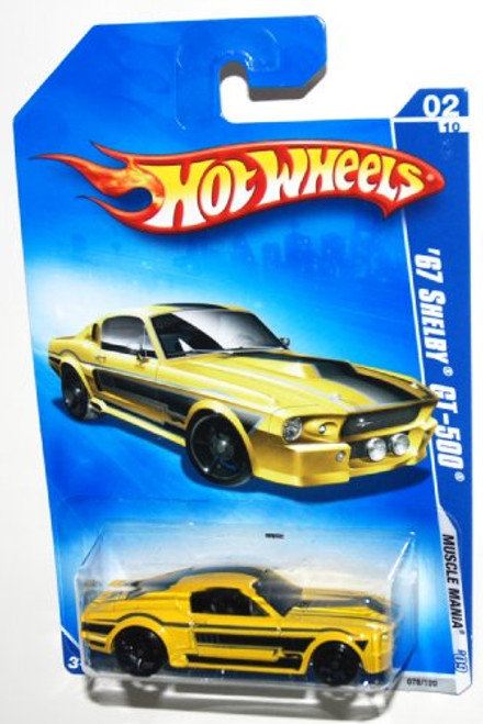 Hot Wheels 2009 Muscle Mania 1967 Ford Shelby Mustang GT500 GT-500 Yellow Hot Wheels 2009 Muscle Mania 1967 Ford Shelby Mustang GT500 GT-500 Yellow