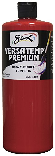 Sax Versatemp Premium Heavy-Bodied Tempera Paint, Primary Red, 1 Quart