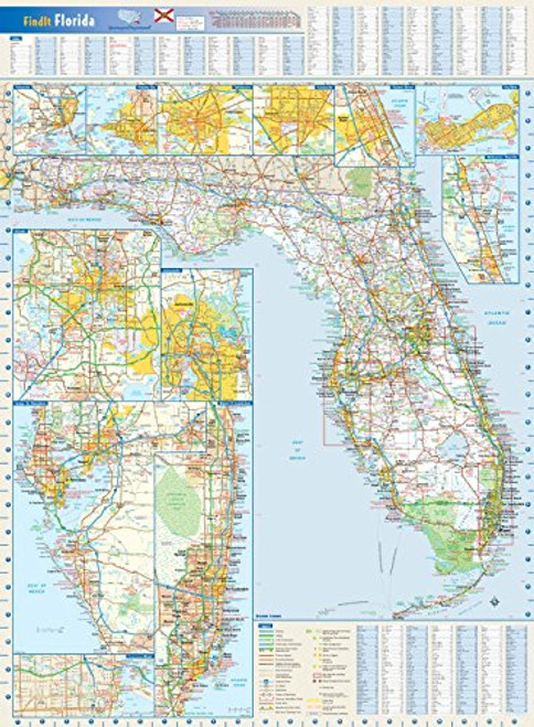 Florida State Wall Map - 22" x 30" Matte Plastic