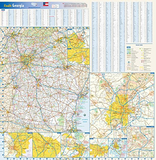 Georgia State Wall Map - 24" x 25" Matte Plastic