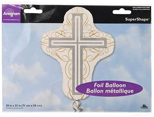 Anagram International Elegant Cross Shape Flat Balloon, 28", Multicolor Anagram International Elegant Cross Shape Flat Balloon, 28", Multicolor