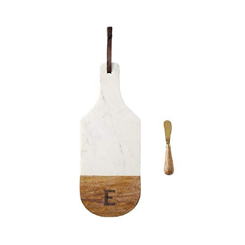 Mud Pie Marble and Wood Initial E Board Set of 2