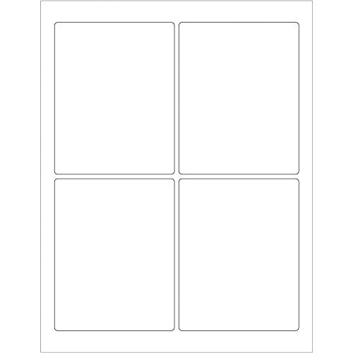 Tape Logic Rectangular Laser Labels, 3 3/4" x 4 3/4", White, 400/Case