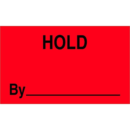 Ship Now Supply SNDL3401 Tape Logic Labels,"Hold by", 3" x 5", Fluorescent Red (1 Roll of 500 Labels)