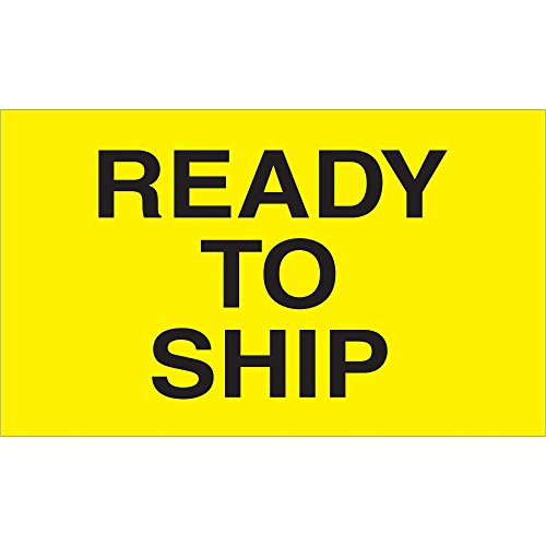 Tape Logic Labels,"Ready to Ship", 3" x 5", Fluorescent Yellow, 500/Roll