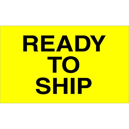 Partners Brand PDL2641 Tape Logic Labels,"Ready to Ship", 3" x 5", Fluorescent Yellow (Pack of 500)