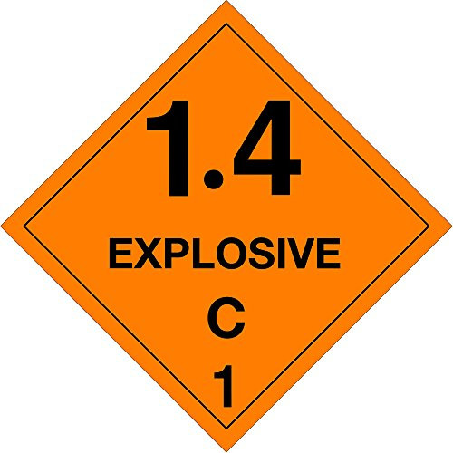 Partners Brand PDL5031 Tape Logic Labels,"Explosive - 1.4C - 1, 4" x 4", Orange/Black (Pack of 500)