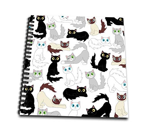 3dRose Kawaii Cats - Cute Kitty Print - Mini Notepad, 4 by 4-inch (db_110774_3)