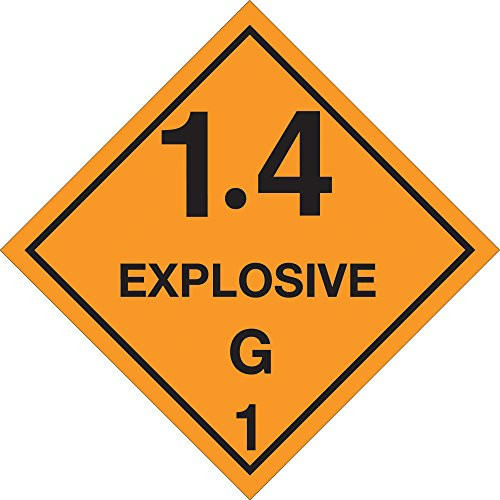 Tape Logic Labels,"1.4 - Explosive - G 1", 4" x 4", Orange/Black, 500/Roll