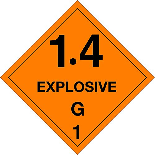Partners Brand PDL5090 Tape Logic Labels,"1.4 - Explosive - G 1", 4" x 4", Orange/Black (Pack of 500)