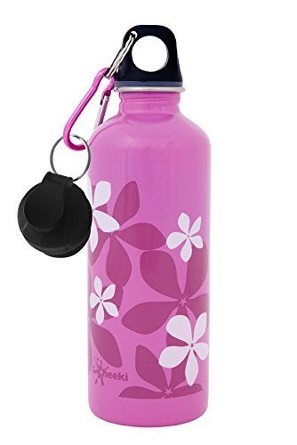 CHEEKI 500ml 17oz Stainless Steel Water Bottle - Frangipani Pink - BPA Free