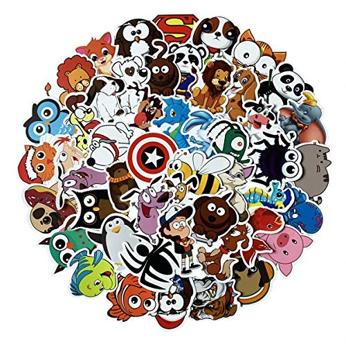 50pcs Cute Funny Animal Stickers Laptop Stickers-Decals Vinyl Waterproof for Water Bottle Car Bumper Computer Phone Case Skateboard Luggage Motorcycle Bike Helmet Graffiti Patches (Cute Funny Animal)