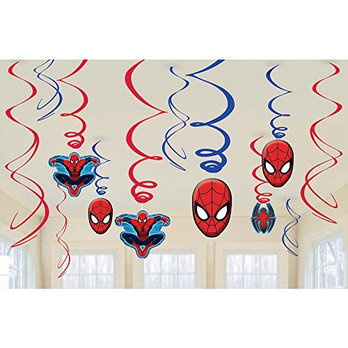 Amscan Marvel Ultimate Spiderman Birthday Party Swirl Decorations - 12ct by Amscan