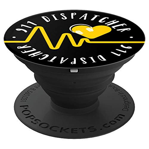 911 Dispatcher, the Thin Gold Line, Black PopSockets Grip and Stand for Phones and Tablets