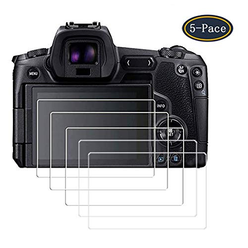 UGpine LCD Screen Tempered Glass Film Compatible with Canon EOS R Digital SLR Camera 9H Optical Hard Tempered Glass Cover Full Coverage Edge (5 Packs)