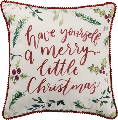 Primitives by Kathy Throw Pillow, Merry Christmas, 15 x 15-Inches