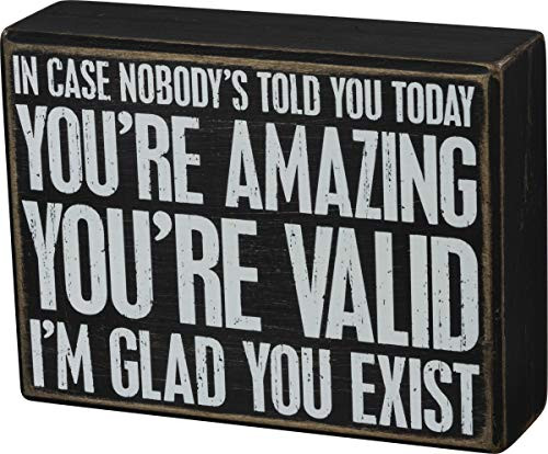 Primitives by Kathy You're Amazing I'm Glad You Exist Wooden Box Sign