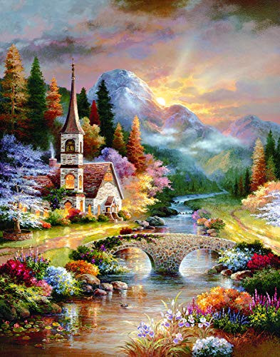 SUNSOUT INC A Country Evening Service 1000 pc Jigsaw Puzzle