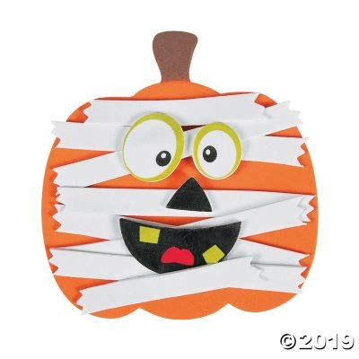 Fun Express Foam Mummy Pumpkin Magnet CK-12 - Craft Kits - 12 Pieces