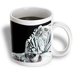 3dRose Grooming White Tiger Ceramic Mug, 11-Ounce