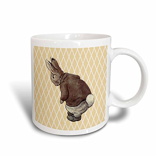 3dRose Vintage Peter Rabbit Art Animals Mug, 11-Ounce