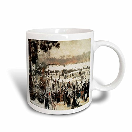 3dRose 175466_1"Skaters In The Bois De Boulogne 1868 Pierre Augusta Renoir Ceramic Mug, 11 oz, White