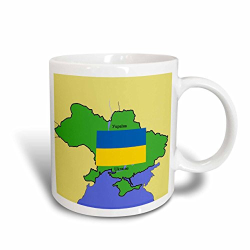3dRose mug_45205_1 Map and Flag of The Ukraine with Ukraine Printed in Both English and Ukrainian Ceramic Mug, 11-Ounce 3dRose mug_45205_1 Map and Flag of The Ukraine with Ukraine Printed in Both English and Ukrainian Ceramic Mug, 11-Ounce
