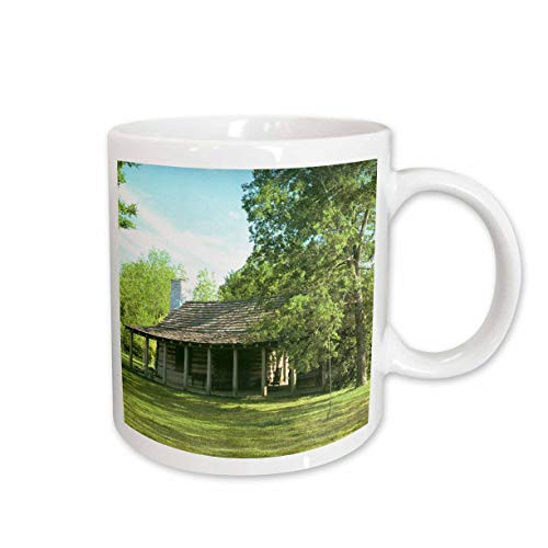 3dRose Old West Log Cabin Ceramic Mug, 11-Ounce