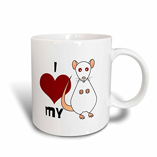 3dRose mug_10809_1 Love My Rat White Ceramic Mug, 11-Ounce 3dRose mug_10809_1 Love My Rat White Ceramic Mug, 11-Ounce