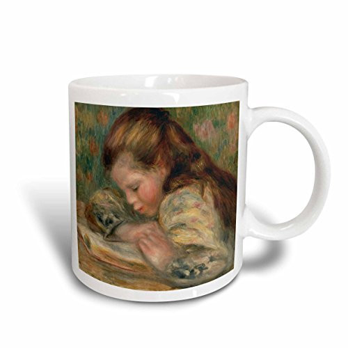 3dRose 171097_2 Child Reading 1890S By Pierre Augusta Renoir Ceramic Mug, 15 oz, White