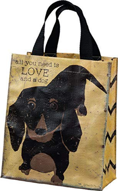 Primitives by Kathy Daily Tote Bag - All You Need Is Love And A Dog 8.75" x 10.25" x 4.75" Primitives by Kathy Daily Tote Bag - All You Need Is Love And A Dog 8.75" x 10.25" x 4.75"