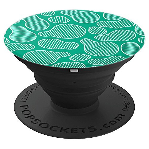 Green Abstract Pattern White Lines PopSockets Grip and Stand for Phones and Tablets