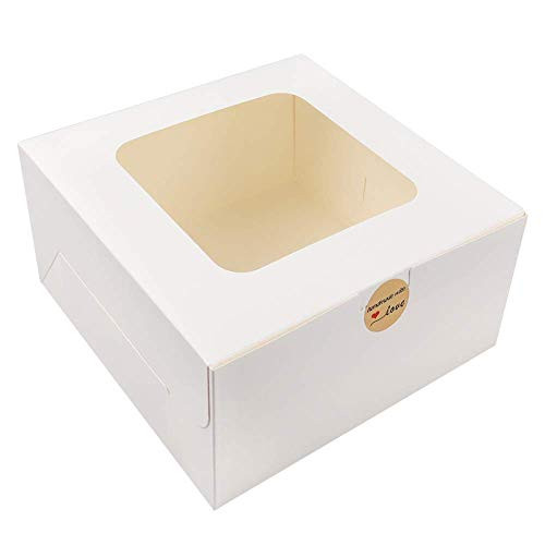 Moretoes 24pcs 10x10x5 Inches White Bakery Boxes with Window for Pastries, Cookies, Pie, Cupcakes Moretoes 24pcs 10x10x5 Inches White Bakery Boxes with Window for Pastries, Cookies, Pie, Cupcakes