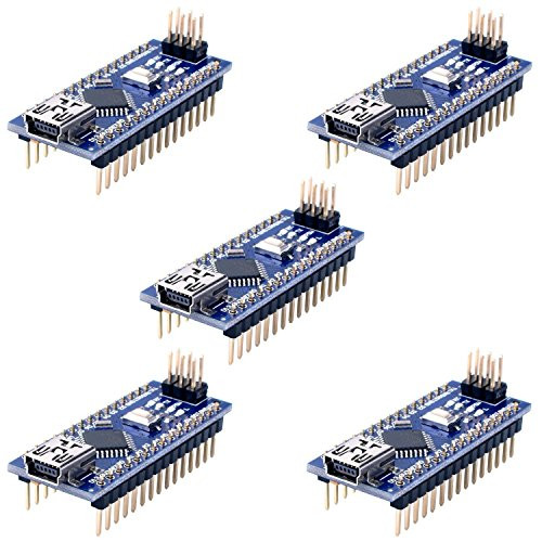 Longruner Mini Nano V3.0 ATmega328P 5V 16M Micro Controller Board Module with USB Cable for ArduinoIDE 5Pcs