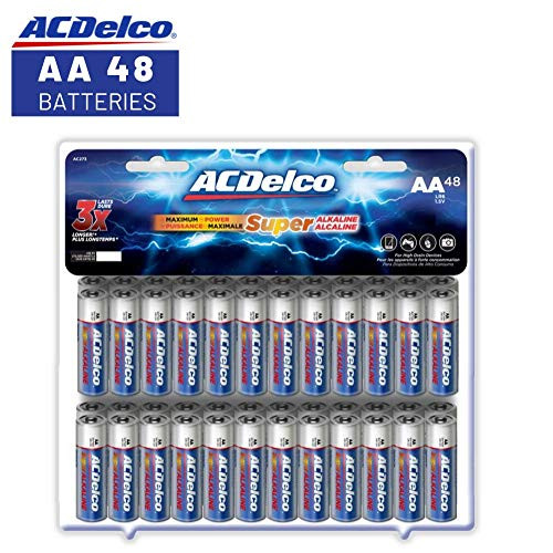 ACDelco AA Super Alkaline Batteries in Recloseable Package, 48 Count ACDelco AA Super Alkaline Batteries in Recloseable Package, 48 Count