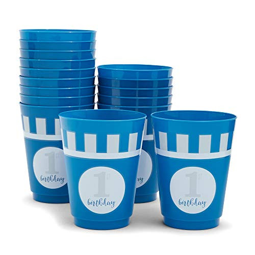 1st Birthday Reusable Plastic Party Cups (16 Pack)