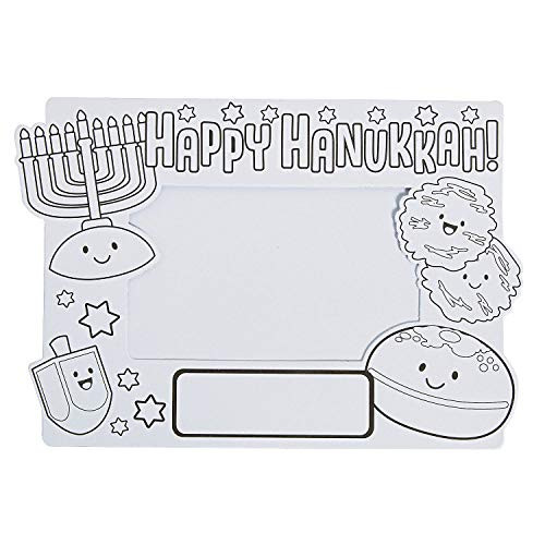 Fun Express Color Your Own Happy Hanukkah Picture Frame (Makes 12) Hanukkah Crafts for Kids