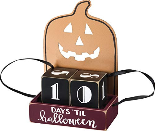 Primitives by Kathy - Countdown Blocks - Days 'Til Halloween - 4.75 inches x 7 inches